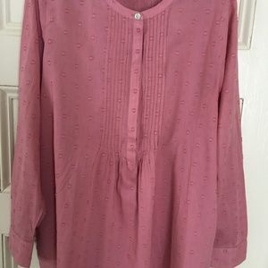 J.Jill cotton, dark pink, long sleeve tunic size S